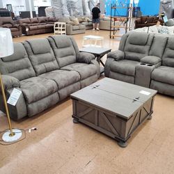 McCade Cobblestone Reclining Living Room Set /couch /Sofa and Loveseat 