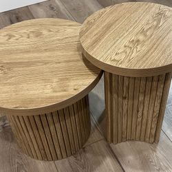 Trendy Beautiful Flutted Side Tables X2 Used As Coffee Table As Well