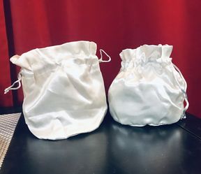 Easter  Basket Idea~ Satin Gift Bags With Satin Baby Blue Draw Strings