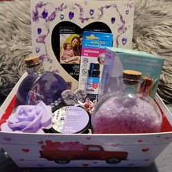 Amethyst Heart Cluster Valentine's Basket 