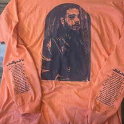 Post Malone Hollywood's Bleeding Runaway Tour Long-sleeve T-shirt. Size Large
