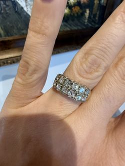 14K White Gold Natural Diamonds Ring Band 