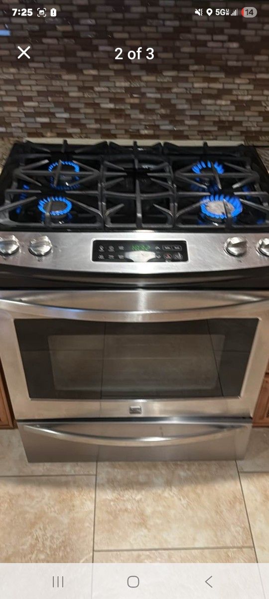KENMORE 30" SLIDE IN GAS STOVE WORKS GREAT CAN DELIVER