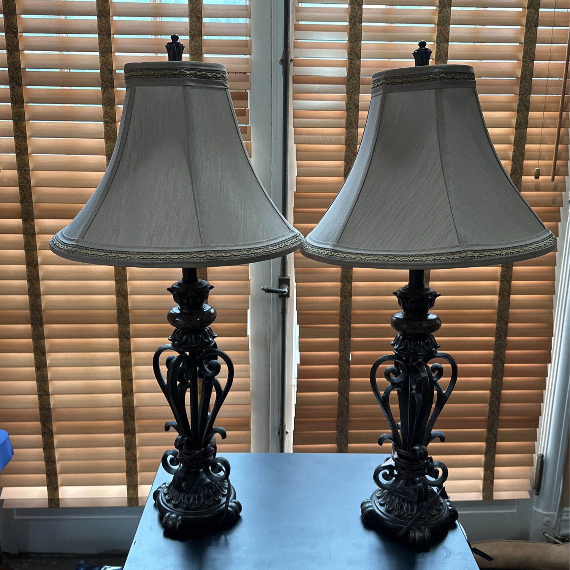 Antique Brass Metal Table Lamps $30 Each