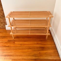 Wooden shoe rack