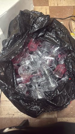 Plastic imitation Crystal glasses clear and red