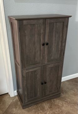 (NEW) 44” High Farmhouse Storage Cabinet