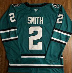 Stitched San Jose Sharks jersey Will Smith small medium large XL 2X 3X teal home