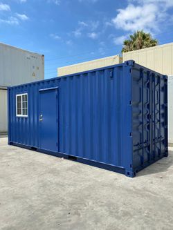 20ft Custom Office Container – A/C, Power, Door, Window, Custom Paint
