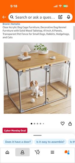 Acrylic dog pen with table top