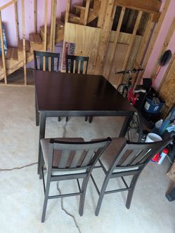 Bar Height Dining Table with 4 Chairs