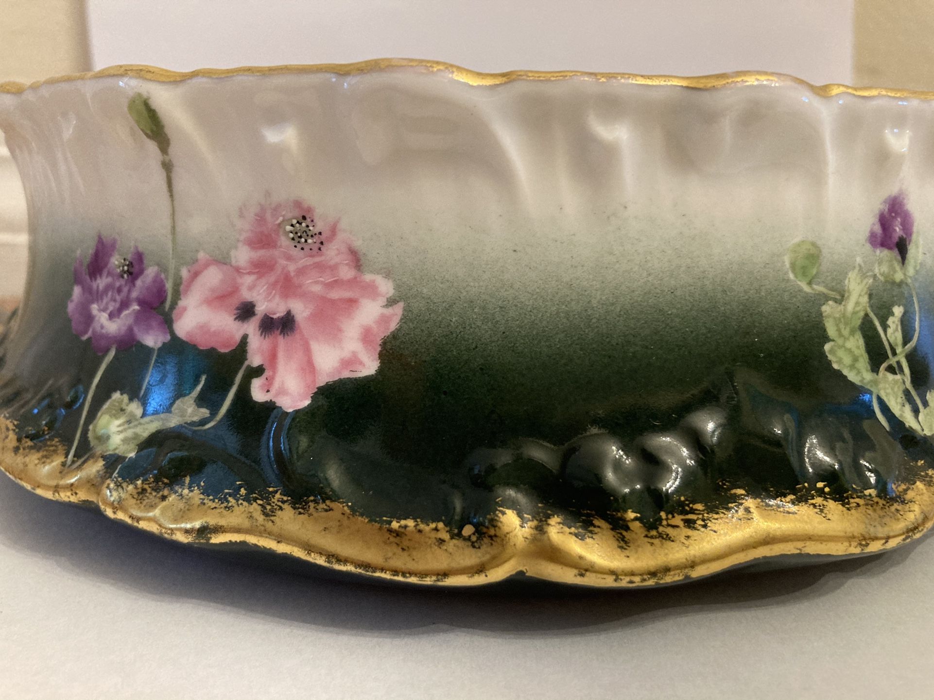 Vintage Pitkin & Brooks Floral Serving Bowl