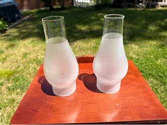 Frosted hurricane lamp globes