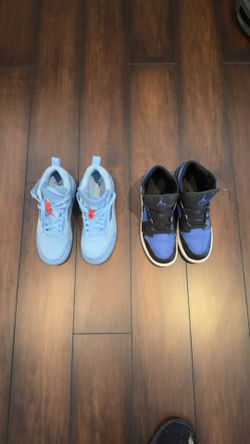 Kids shoes spikes low size 5 y  Jordan 1 blue Royals size 5.5 y Price It’s Per Pair 