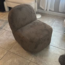 everly quinn swivel slipper chair in brown corduroy set of 2