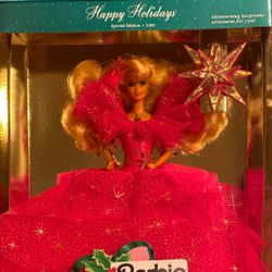 Barbie Happy Holidays Vintage Mattel 12" Special Edition Doll Sealed 1990