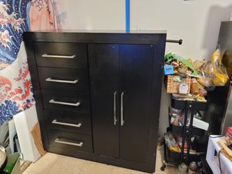 Black dresser wardrobe cabinet