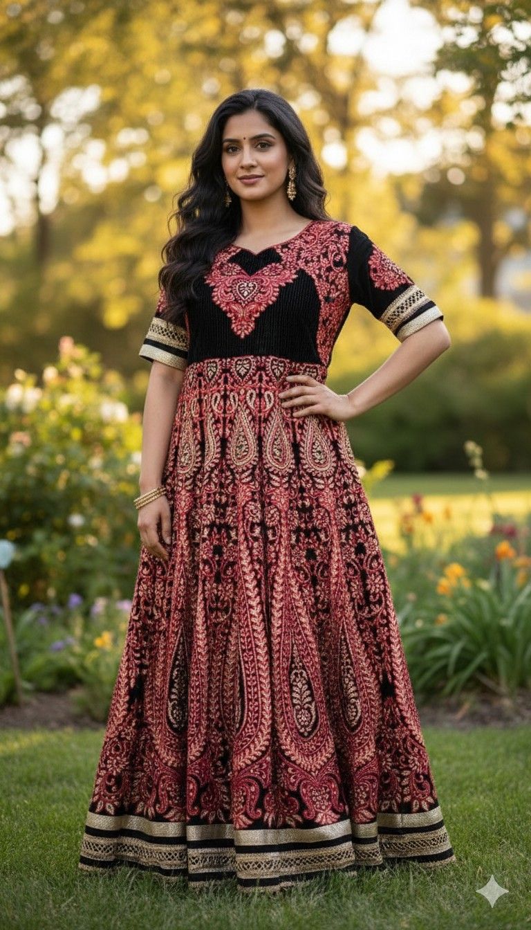 Indian Threadwork Anarkoli