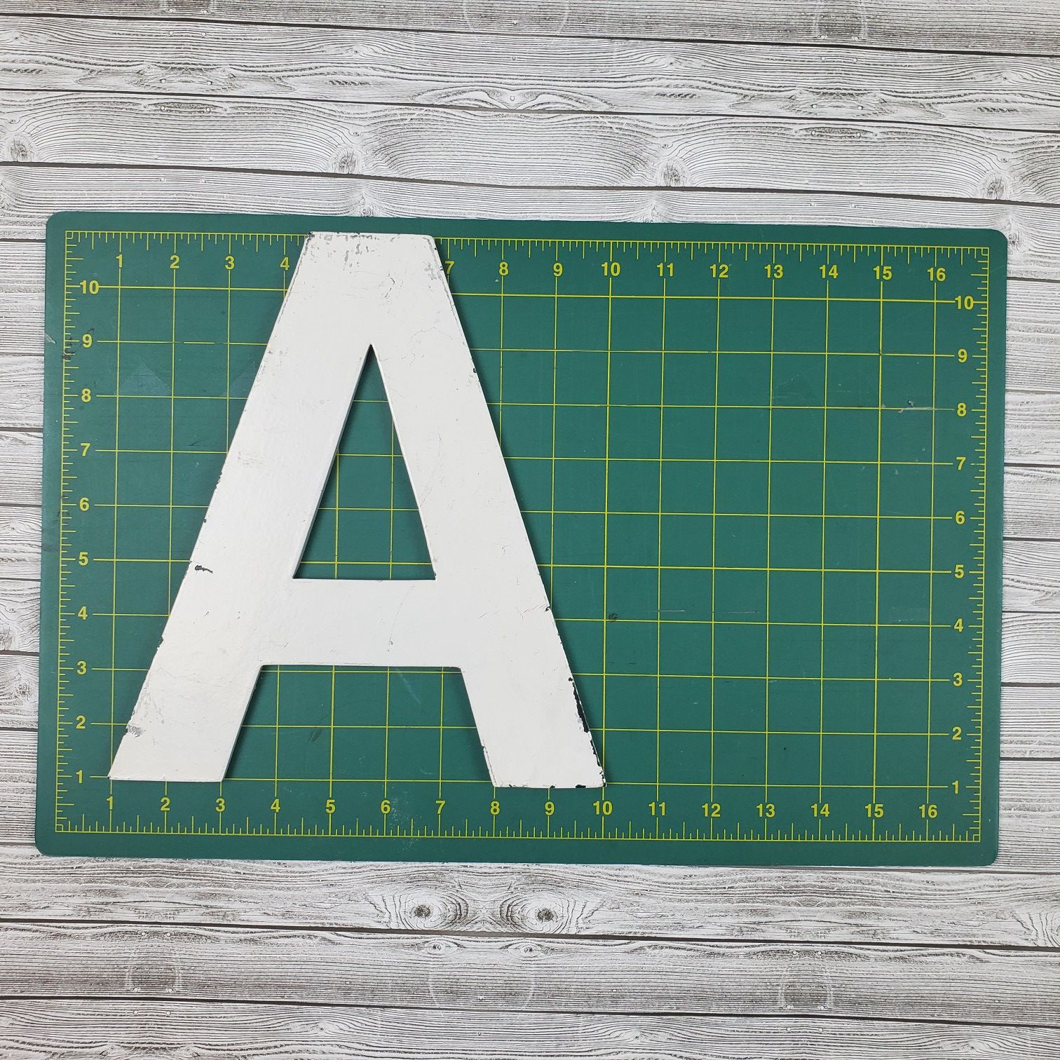 Lot of Reclaimed Aluminum Sign Letter w/Threaded Mounting Holes - 7" & 10"