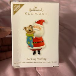 Hallmark Ornament Santa Stocking Stuffing With The Puppy