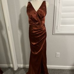 Long Maroon Dress, Size 8