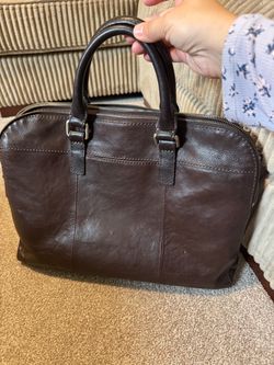 Fossil Dark Brown Leather Briefcase Tote
