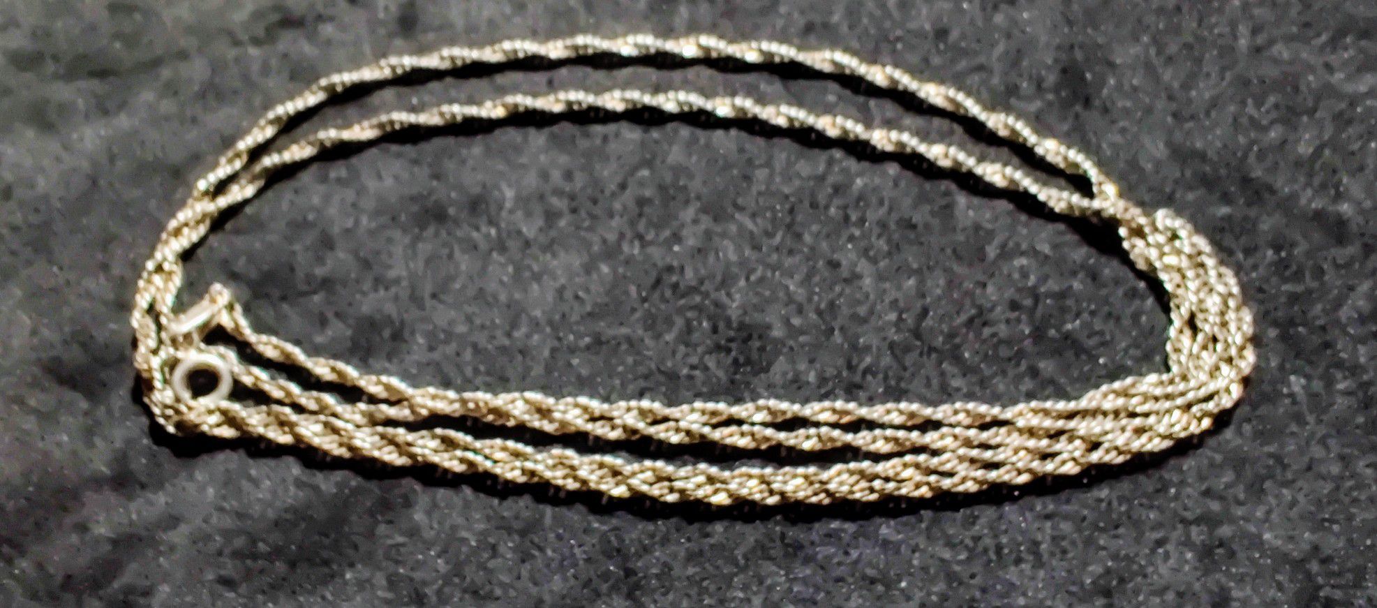Sterling Silver Twisted Rope Necklace made in Italy 30" long