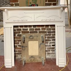 Vintage Folk Victorian Heart Pine Fireplace Mantel