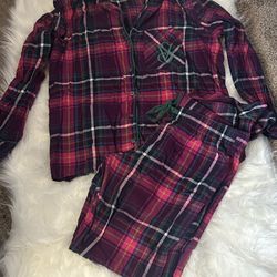 Victoria's Secret Plaid Pajama Set - Pink and Green size XS