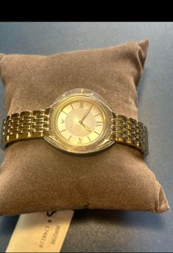 Bulova Women's Classic Gold Tone Stainless Steel Diamond Accent Bracelet Watch - 98R298