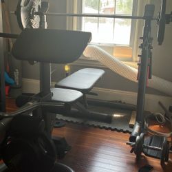 Weight Bench With 2 45 And 2 35 Lbs Weights 
