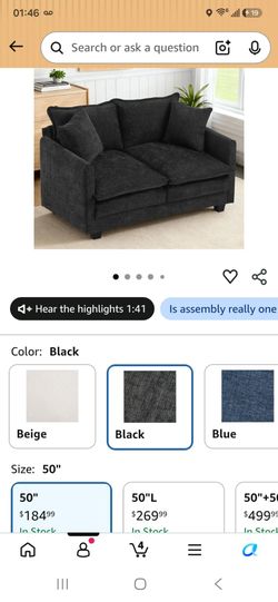 Black loveseat small  new
