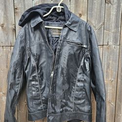 Faux leather Arizona Jacket w/ Hoodie
, Size L/G