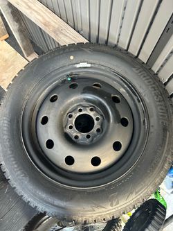 Set of 4 Bridgestone Blizzak WS90 Snow Tires on Steel Rims – 195/60R15