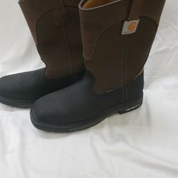 Carhartt Men's 11 inch Square Toe Waterproof Wellington Steel Toe boots,