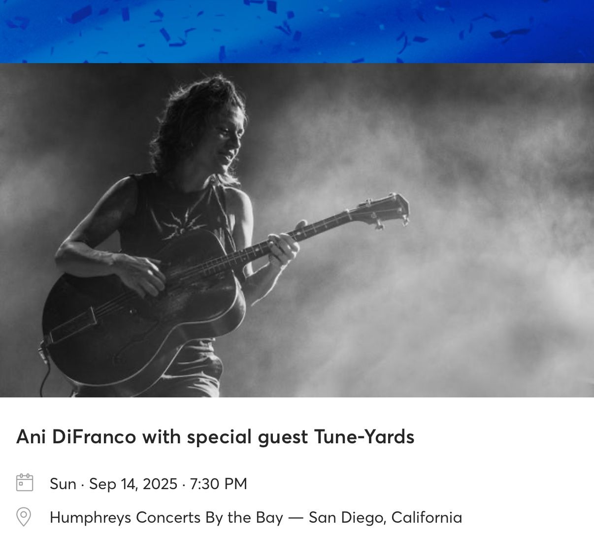 Ani DiFranco at Humphrey’s Sunday, Sept 14 — 2 Tickets