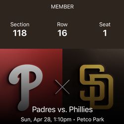 4 Tickets Padres Vs Phillies Sunday Apr 28, 2024
