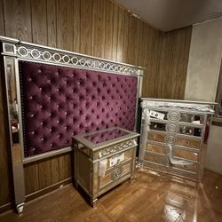New King Size Headboard Only With Chest And Night Stand 