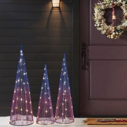 32.1 in. H Multi-Color Lighted Trees Indoor and Outdoor Christmas Holiday Decoration Hd2073