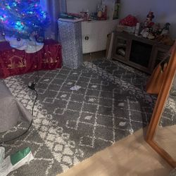 Gray Fluffy Rug 8x10