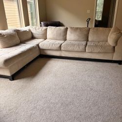 Beige Sectional with Ottoman – Delivery Available