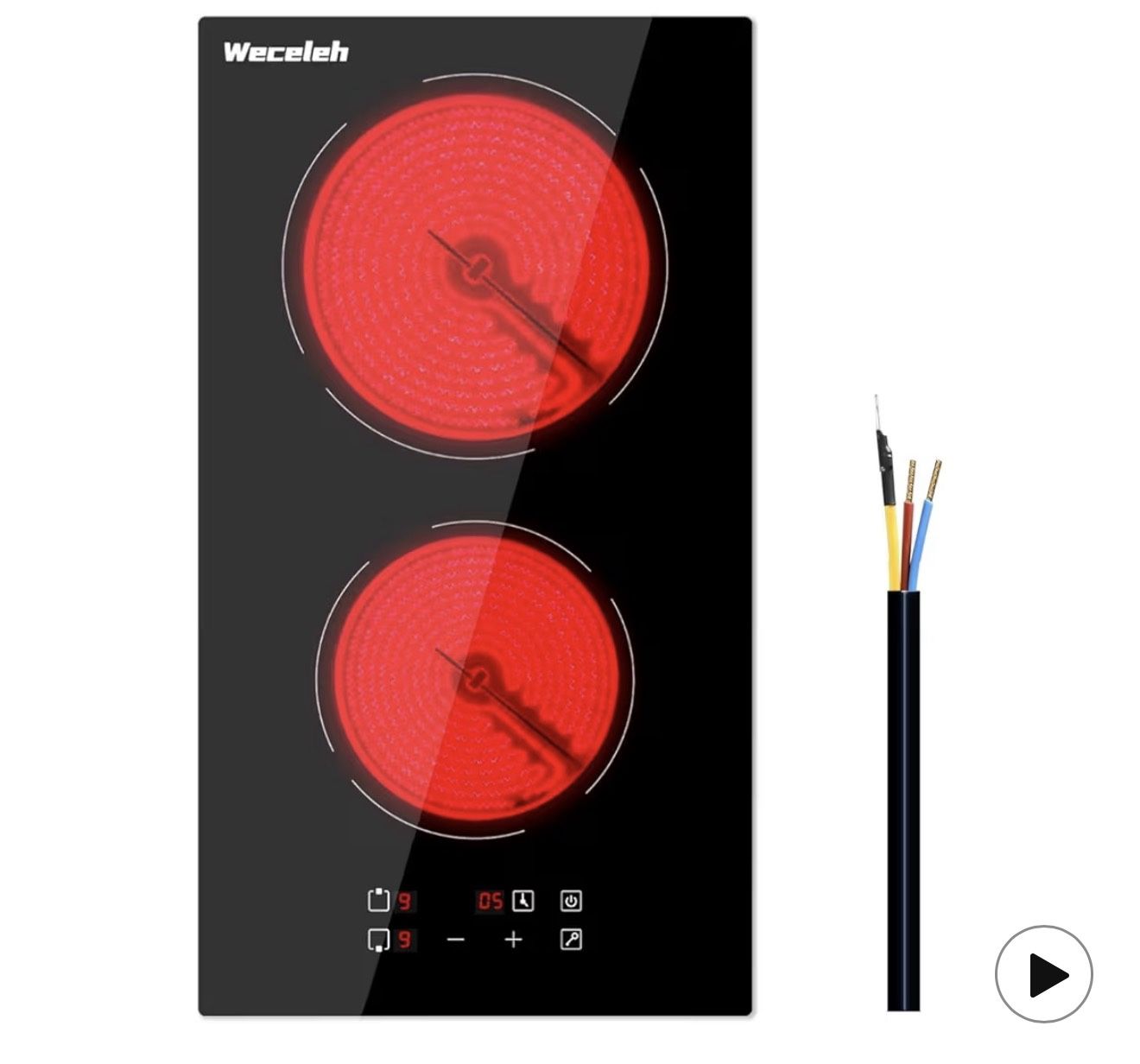 Electric Cooktop 2 Burners