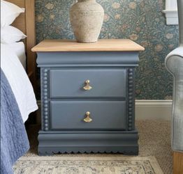 Cottagecore blue hand crafted nightstand