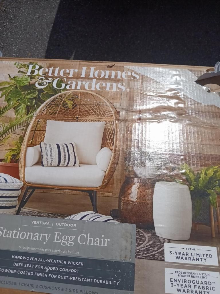 Better Homes Gardens Ventura Boho Stationary Wicker Egg Chair