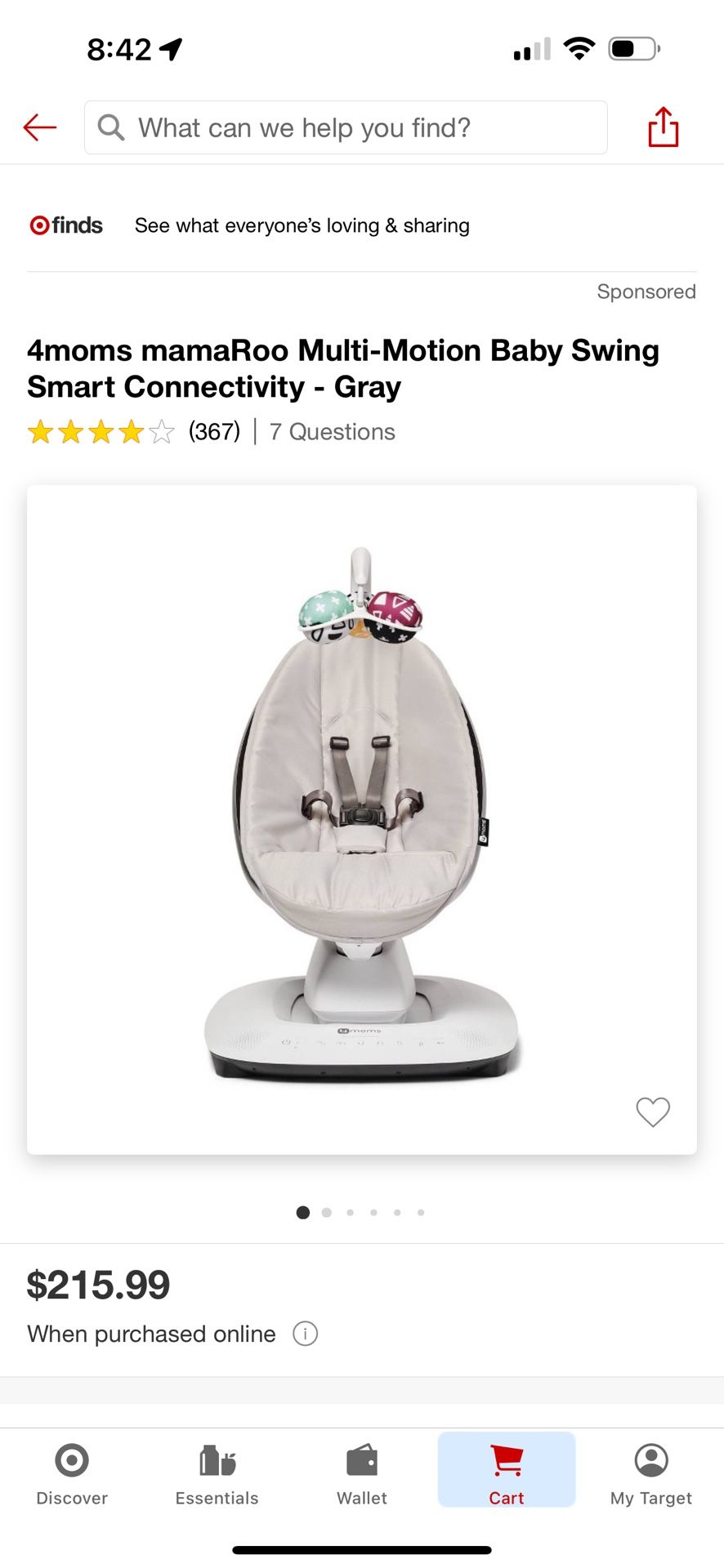 4moms mamaRoo Multi-Motion Baby Swing