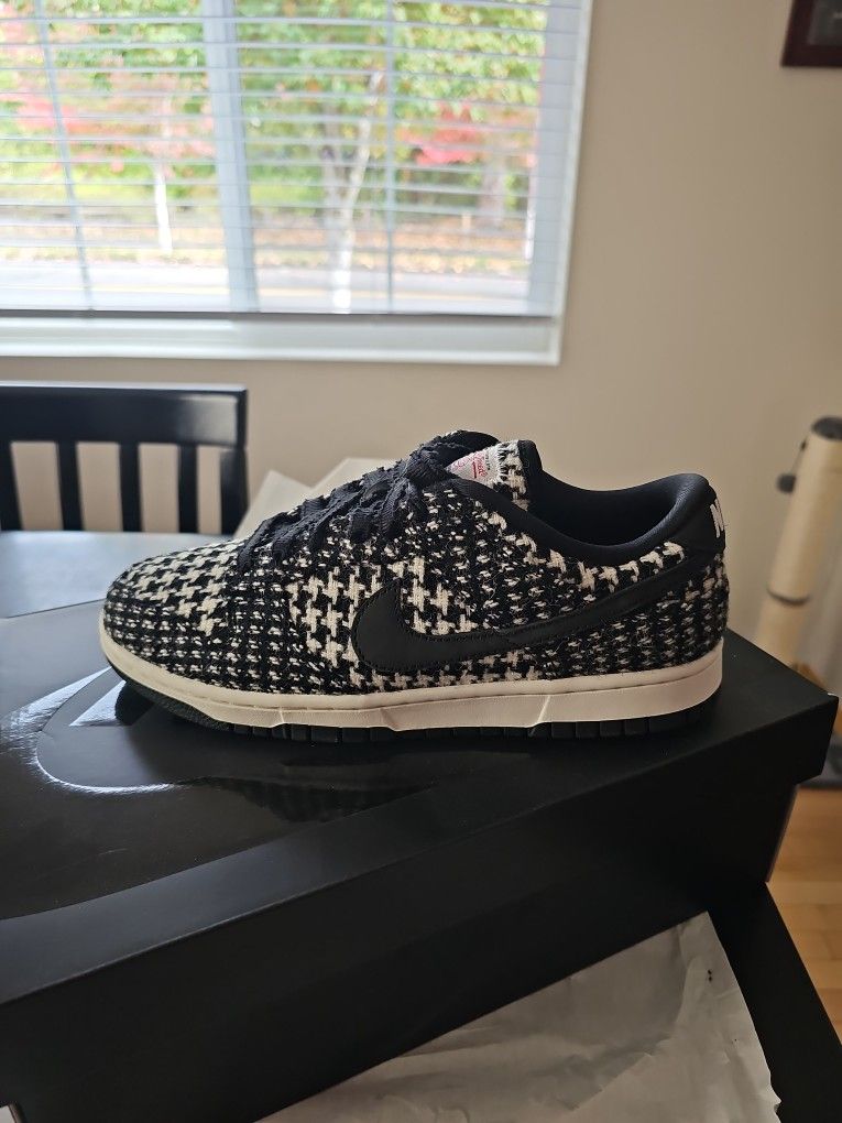 Black And White Tweed Nike Dunks