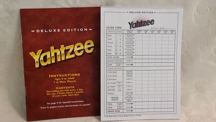 Yahtzee Deluxe Edition Board Game Complete with Instructions Score Cards