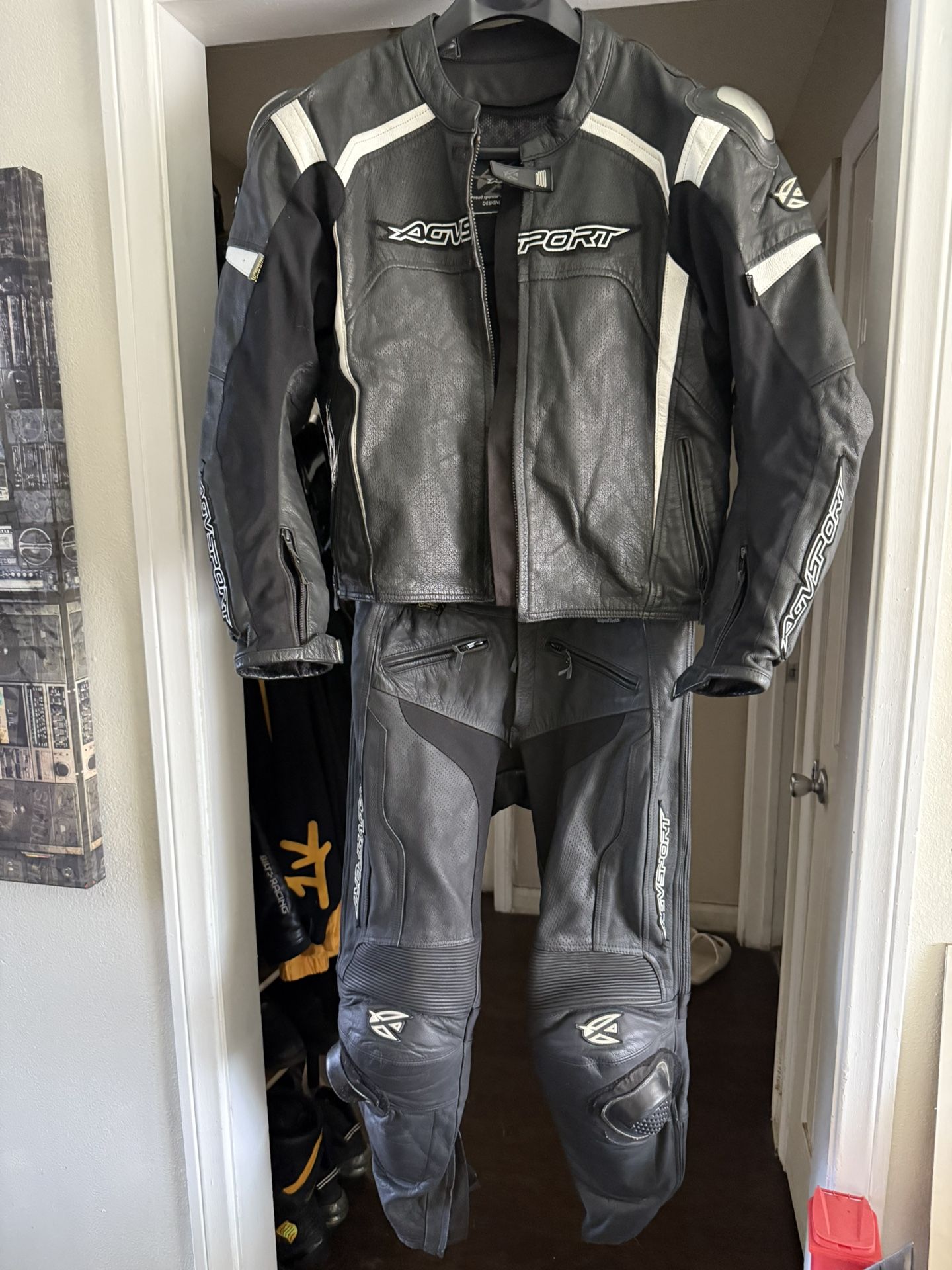 Agv Leather track Two Piece Suit.