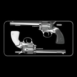 License Plate Novelty Car Front Colt Revolver Pistol Hand Gun Weapon