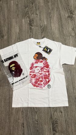 White And Pink Bape T Shirt Size Medium